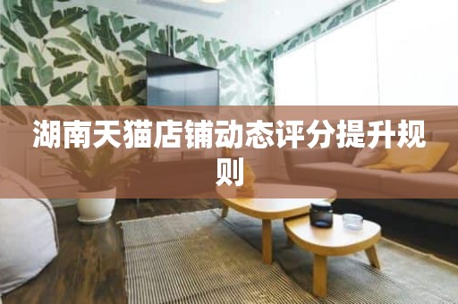 湖南天猫店铺动态评分提升规则