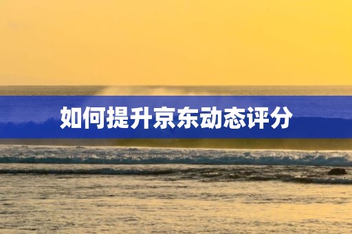 如何提升京东动态评分