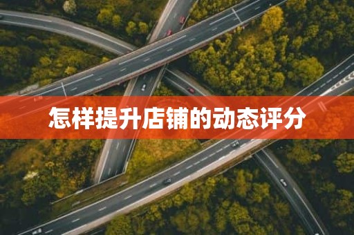 怎样提升店铺的动态评分