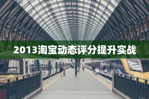 2013淘宝动态评分提升实战