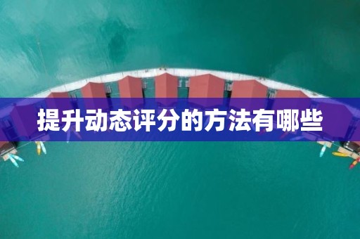 提升动态评分的方法有哪些