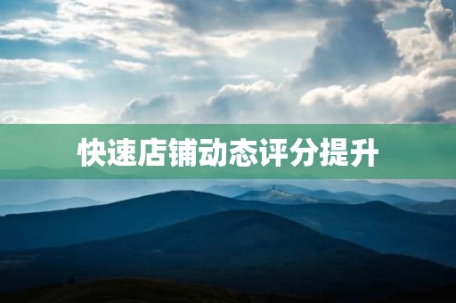 快速店铺动态评分提升