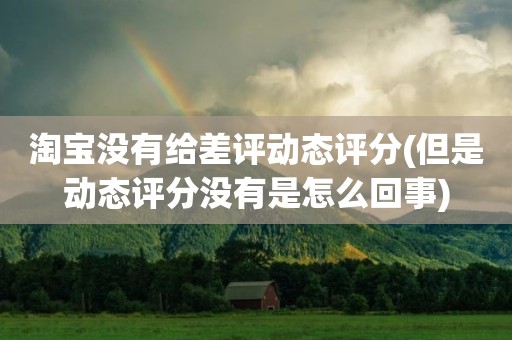 淘宝没有给差评动态评分(但是动态评分没有是怎么回事)