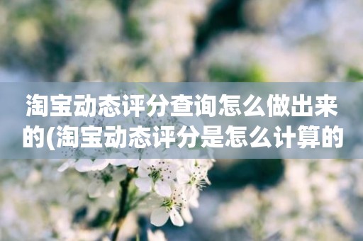 淘宝动态评分查询怎么做出来的(淘宝动态评分是怎么计算的)
