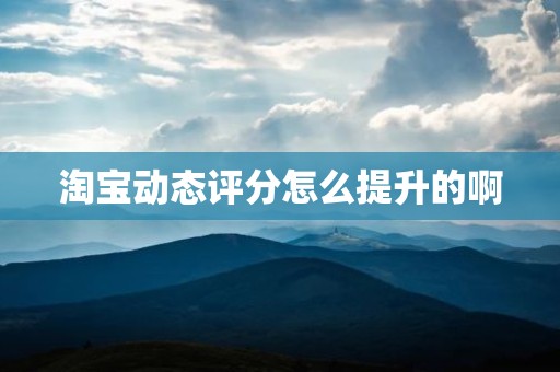 淘宝动态评分怎么提升的啊