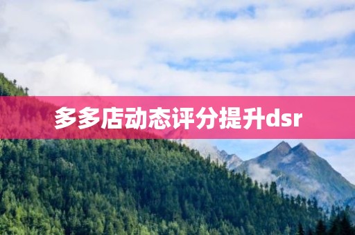 多多店动态评分提升dsr