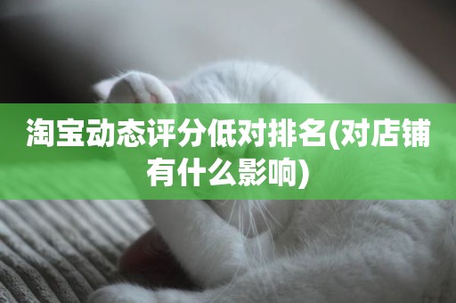 淘宝动态评分低对排名(对店铺有什么影响)