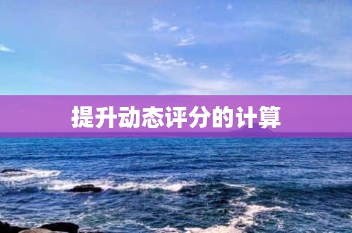 提升动态评分的计算