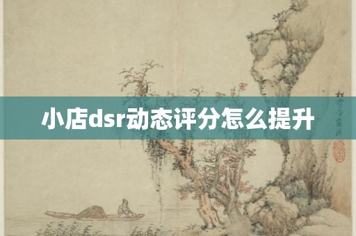 小店dsr动态评分怎么提升