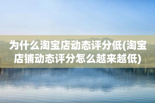 为什么淘宝店动态评分低(淘宝店铺动态评分怎么越来越低)