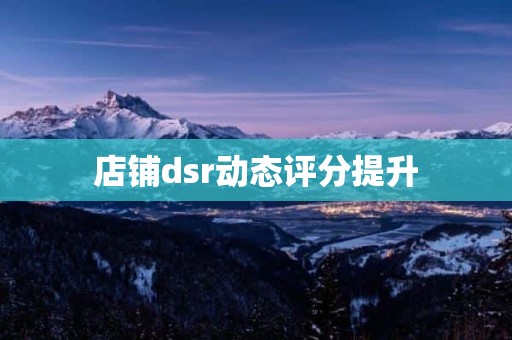 店铺dsr动态评分提升
