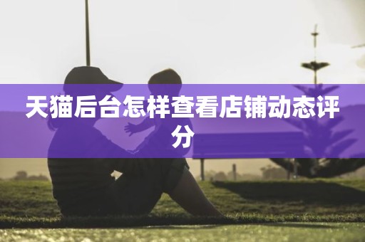 天猫后台怎样查看店铺动态评分