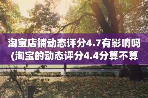 淘宝店铺动态评分4.7有影响吗(淘宝的动态评分4.4分算不算是很低的分)