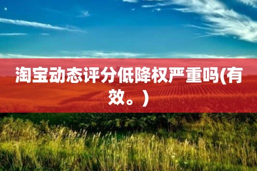 淘宝动态评分低降权严重吗(有效。)