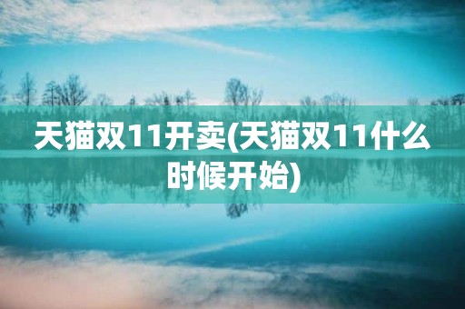天猫双11开卖(天猫双11什么时候开始)