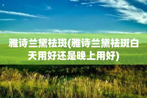 雅诗兰黛祛斑(雅诗兰黛祛斑白天用好还是晚上用好)