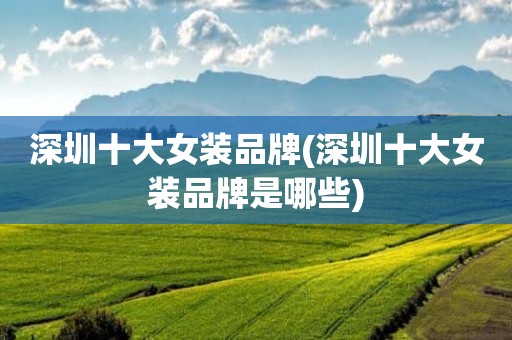 深圳十大女装品牌(深圳十大女装品牌是哪些)