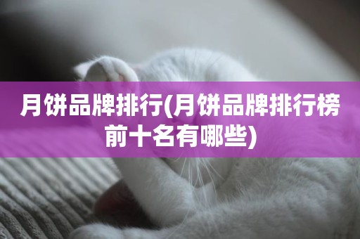 月饼品牌排行(月饼品牌排行榜前十名有哪些)