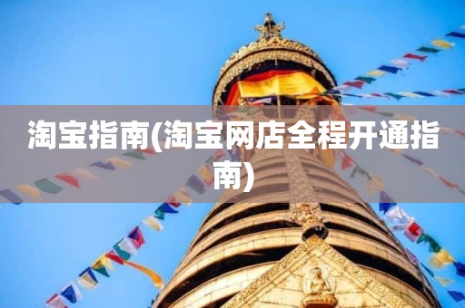 淘宝指南(淘宝网店全程开通指南)
