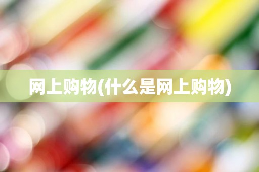 网上购物(什么是网上购物)