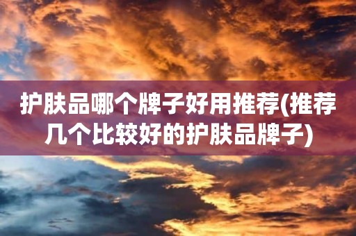 护肤品哪个牌子好用推荐(推荐几个比较好的护肤品牌子)