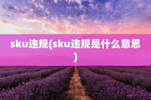 sku违规(sku违规是什么意思)