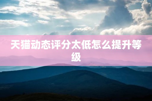 天猫动态评分太低怎么提升等级