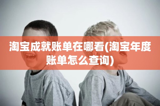 淘宝成就账单在哪看(淘宝年度账单怎么查询)