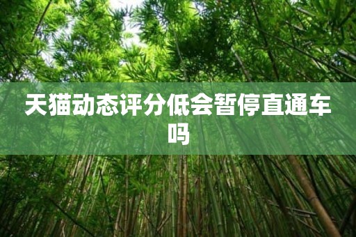 天猫动态评分低会暂停直通车吗
