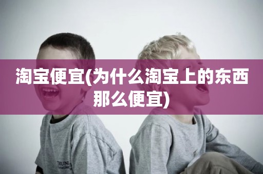 淘宝便宜(为什么淘宝上的东西那么便宜)