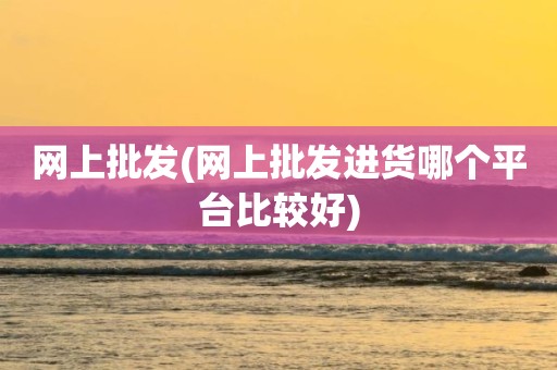 网上批发(网上批发进货哪个平台比较好)