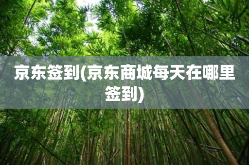 京东签到(京东商城每天在哪里签到)
