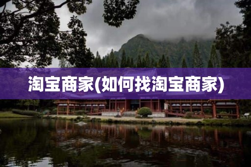 淘宝商家(如何找淘宝商家)