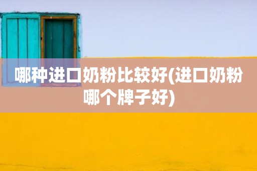 哪种进口奶粉比较好(进口奶粉哪个牌子好)