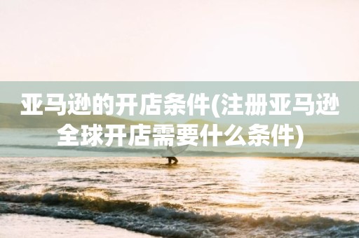 亚马逊的开店条件(注册亚马逊全球开店需要什么条件)