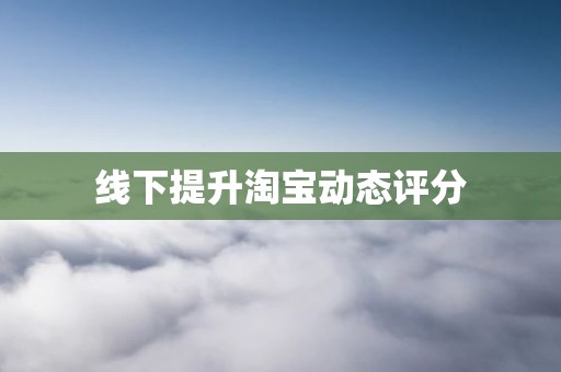 线下提升淘宝动态评分