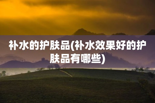补水的护肤品(补水效果好的护肤品有哪些)