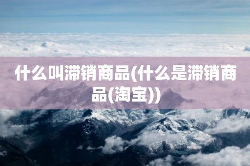 什么叫滞销商品(什么是滞销商品(淘宝))