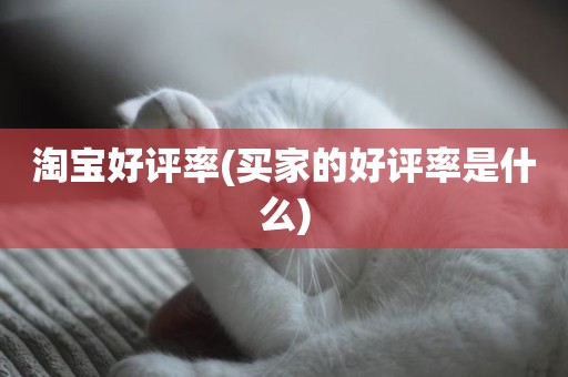 淘宝好评率(买家的好评率是什么)