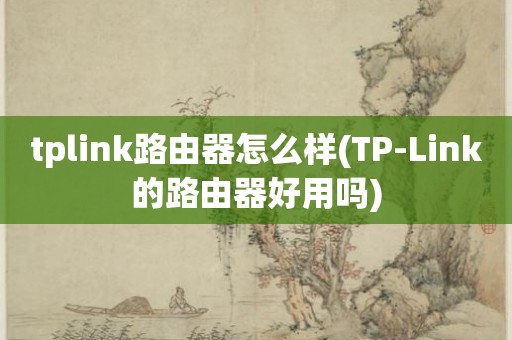 tplink路由器怎么样(TP-Link的路由器好用吗)