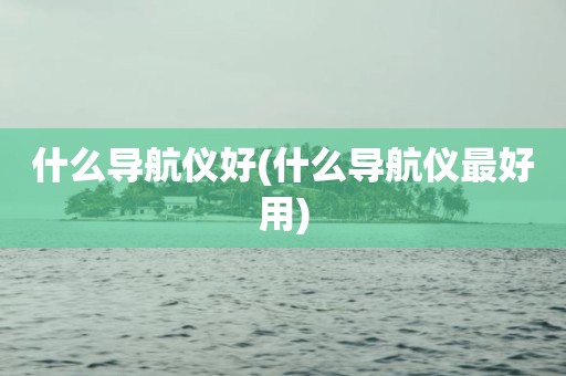 什么导航仪好(什么导航仪最好用)