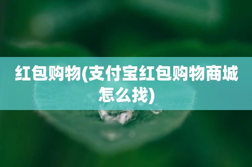 红包购物(支付宝红包购物商城怎么找)