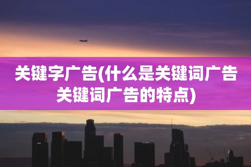 关键字广告(什么是关键词广告关键词广告的特点)
