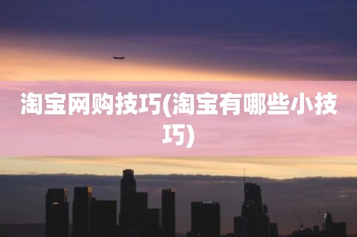 淘宝网购技巧(淘宝有哪些小技巧)
