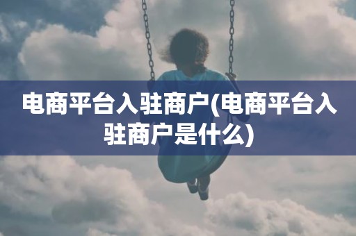 电商平台入驻商户(电商平台入驻商户是什么)