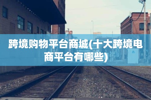 跨境购物平台商城(十大跨境电商平台有哪些)