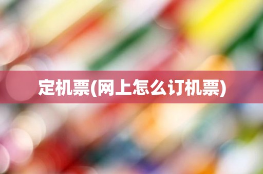 定机票(网上怎么订机票)