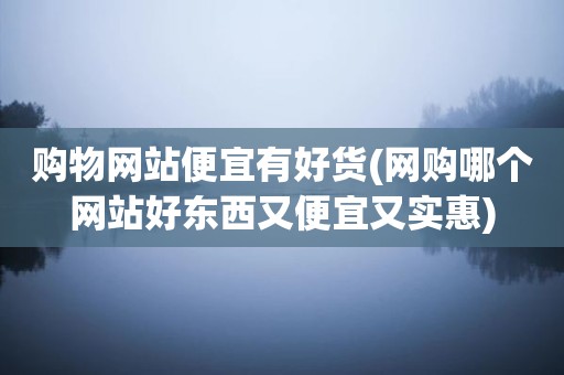 购物网站便宜有好货(网购哪个网站好东西又便宜又实惠)