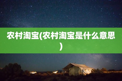 农村淘宝(农村淘宝是什么意思)