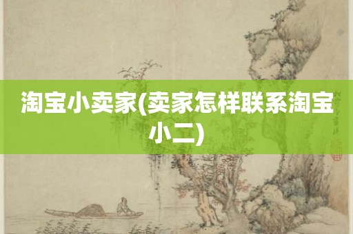 淘宝小卖家(卖家怎样联系淘宝小二)